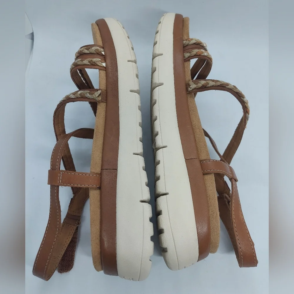 Easy Spirit Ivani Braided Slingback Sandals Brown Casual Women's Size 7M